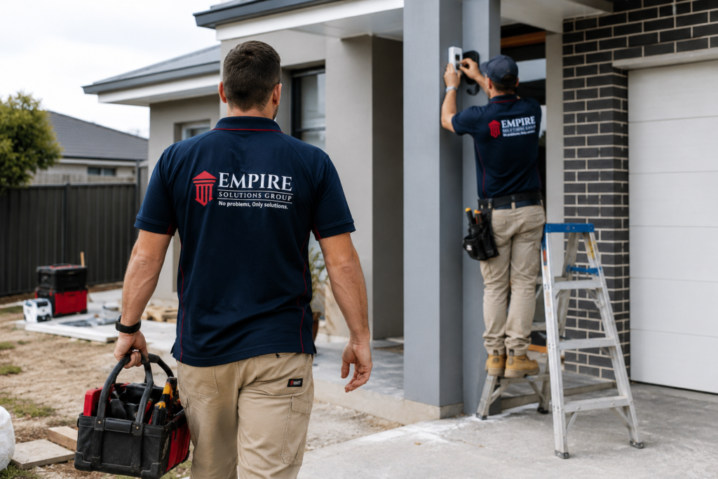 Empire Solutions Group technicians arriving onsite for a job in Western Sydney
