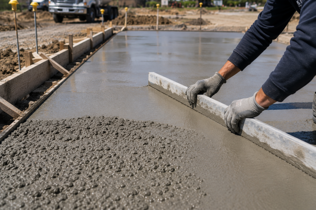 Concrete finishing work as part of external and civil works in Western Sydney